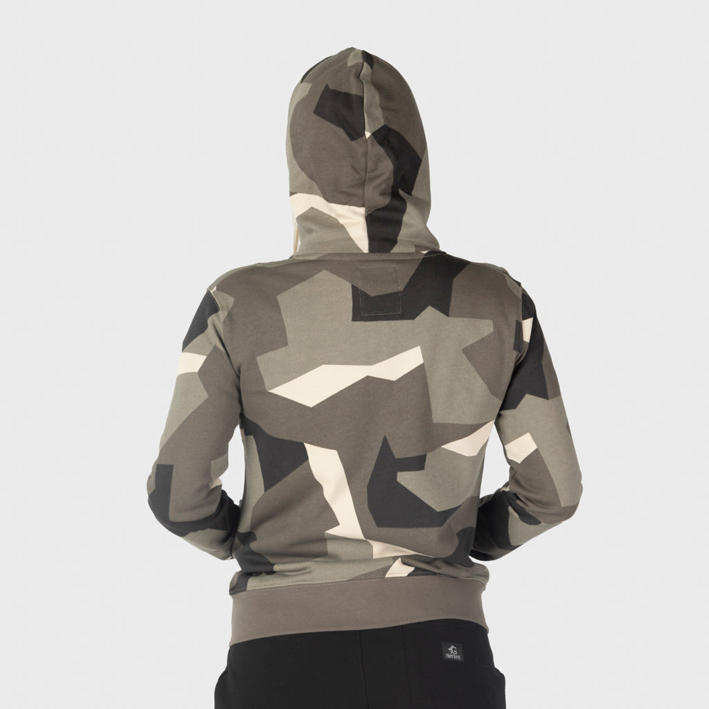 Damen Premium Hoodie, Grimfrost, M90 Braun Camo