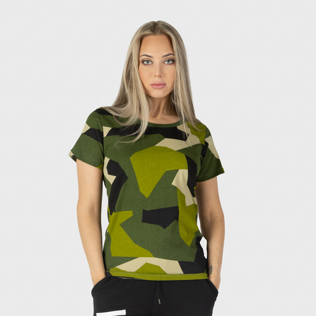 Damen Premium Tee, Grimfrost, M90 Grün Camo