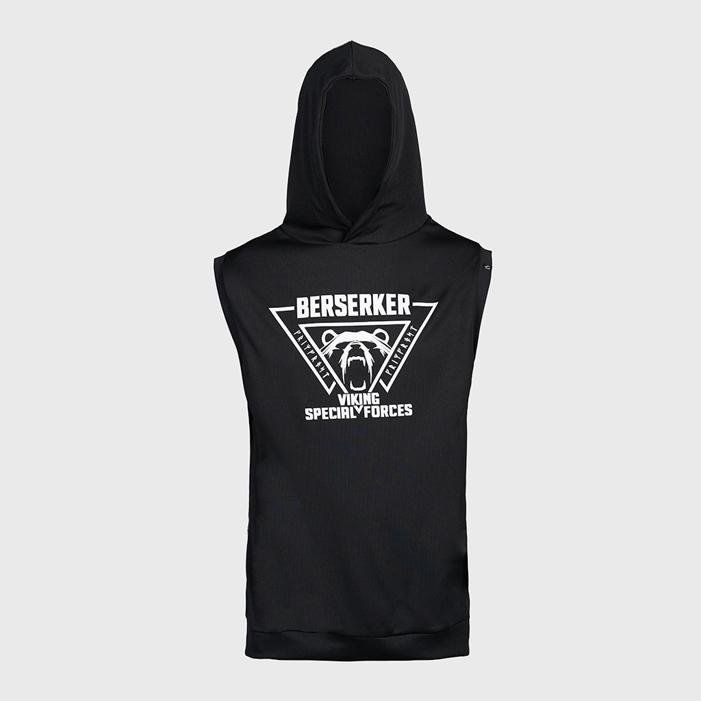 Sport Ärmelloser Hoodie, Berserker, Schwarz