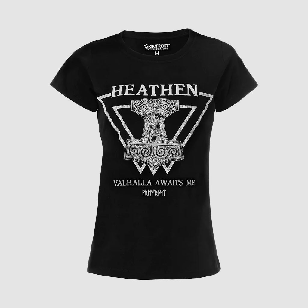 Damen Premium Tee, Heathen, Schwarz